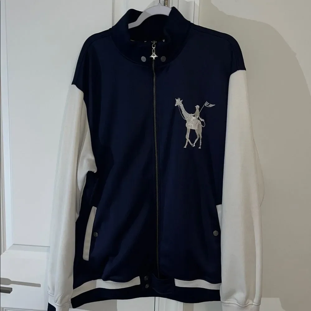 LRG Lifted Research Group Retro BIG LOGO Giraffe Track Full Zipper Jacket Blue